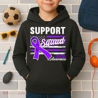 Cancer Awareness I Support Squad I Hodgkin Lymphoma Kids Hoodie thumb 2