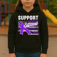 Cancer Awareness I Support Squad I Hodgkin Lymphoma Kids Hoodie thumb 3