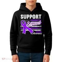 Cancer Awareness I Support Squad I Hodgkin Lymphoma Kids Hoodie thumb 4