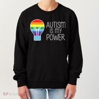 Cute Autism Is My Power Colorful Rainbow Light Bulb Women's Sweatshirt thumb 0