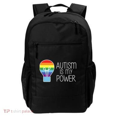 Cute Autism Is My Power Colorful Rainbow Light Bulb Backpack
