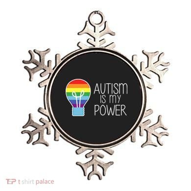 Cute Autism Is My Power Colorful Rainbow Light Bulb Ornament