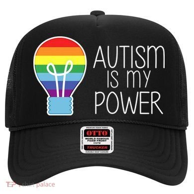 Cute Autism Is My Power Colorful Rainbow Light Bulb Hat