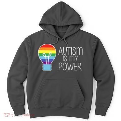 Cute Autism Is My Power Colorful Rainbow Light Bulb Hoodie