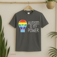 Cute Autism Is My Power Colorful Rainbow Light Bulb T-Shirt thumb 2
