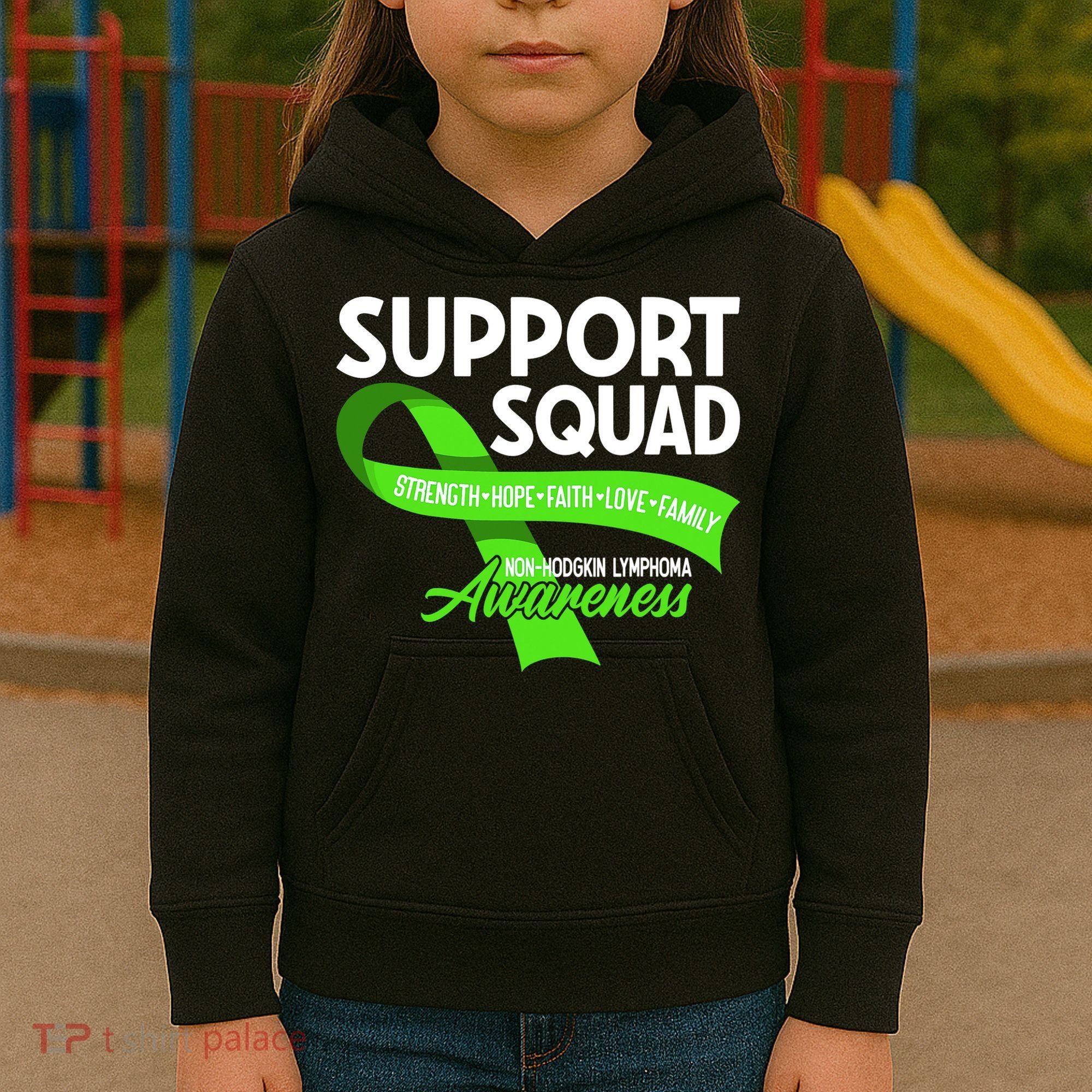 Cancer Awareness I Support Squad NonHodgkin Lymphoma Kids Hoodie