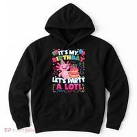 Cute Axolotl Its My Birthday Lets Party  Hoodie thumb 0
