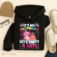 Cute Axolotl Its My Birthday Lets Party  Hoodie thumb 4