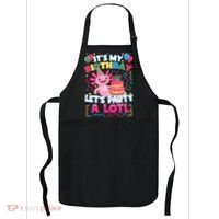 Cute Axolotl Its My Birthday Lets Party  Apron thumb 0