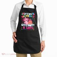 Cute Axolotl Its My Birthday Lets Party  Apron thumb 2