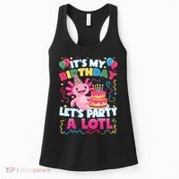 Cute Axolotl Its My Birthday Lets Party  Women's Tank Top thumb 0