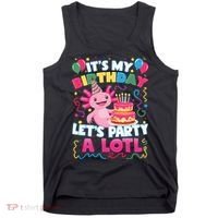 Cute Axolotl Its My Birthday Lets Party  Tank Top thumb 0