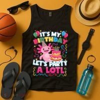 Cute Axolotl Its My Birthday Lets Party  Tank Top thumb 4