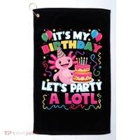 Cute Axolotl Its My Birthday Lets Party  Golf Towel thumb 0