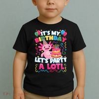 Cute Axolotl Its My Birthday Lets Party  Toddler T-Shirt thumb 2