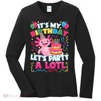Cute Axolotl Its My Birthday Lets Party  Women's Long Sleeve Shirt thumb 0