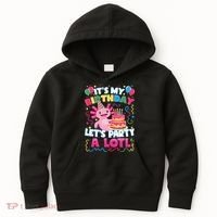 Cute Axolotl Its My Birthday Lets Party  Kids Hoodie thumb 0