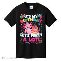 Cute Axolotl Its My Birthday Lets Party  Kids T-Shirt thumb 0