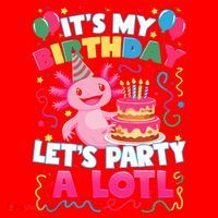 Cute Axolotl Its My Birthday Lets Party  Santa Hat thumb 1