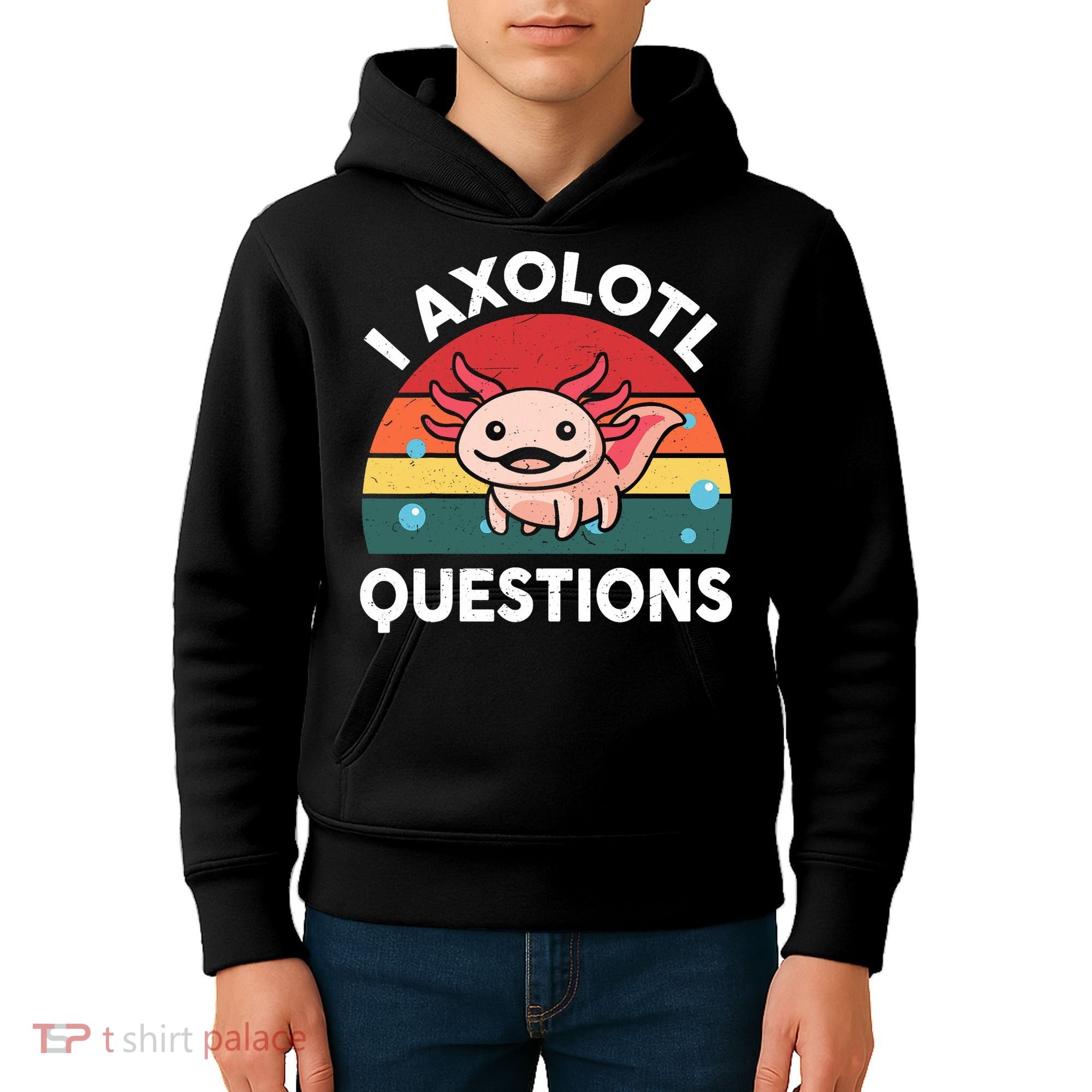 Cute Axolotl- I Axolotl Question   Funny Kids Hoodie