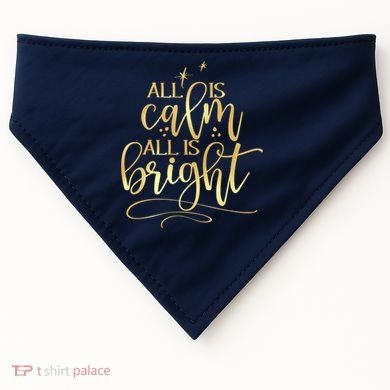 Christmas All Is Calm All Is Bright USA-Made Doggie Bandana
