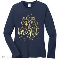 Christmas All Is Calm All Is Bright Women's Long Sleeve Shirt thumb 0