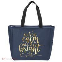 Christmas All Is Calm All Is Bright Tote Bag thumb 0