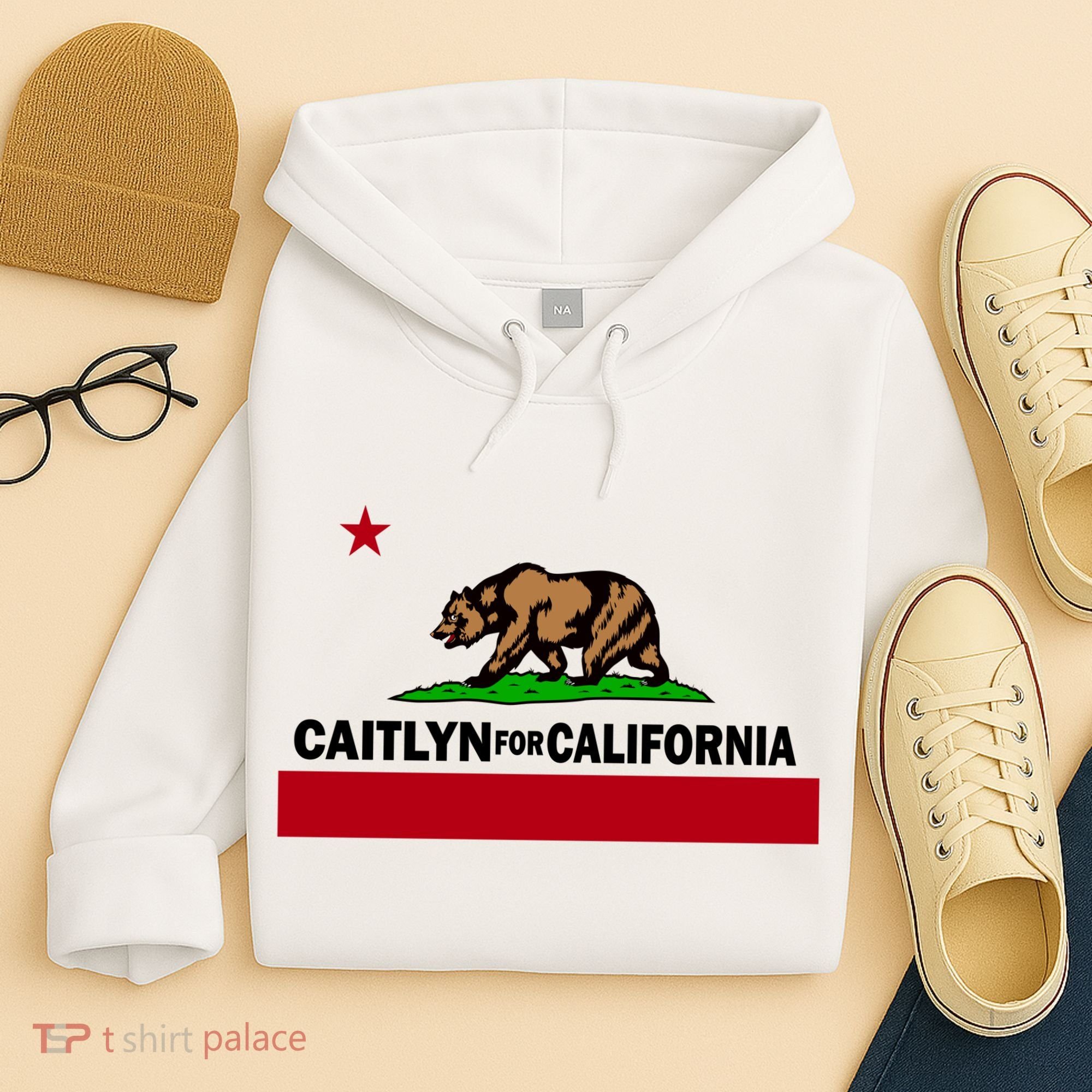 Caitlyn For California Governor Jenner Cali Flag Hoodie