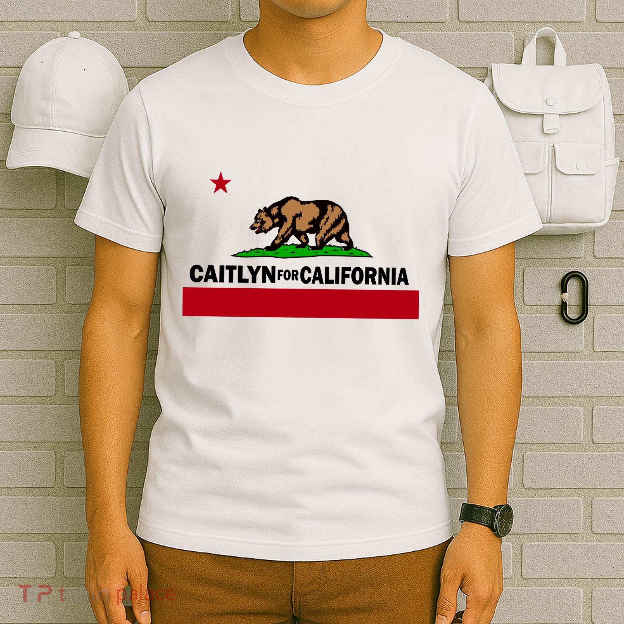 Caitlyn For California Governor Jenner Cali Flag T-Shirt