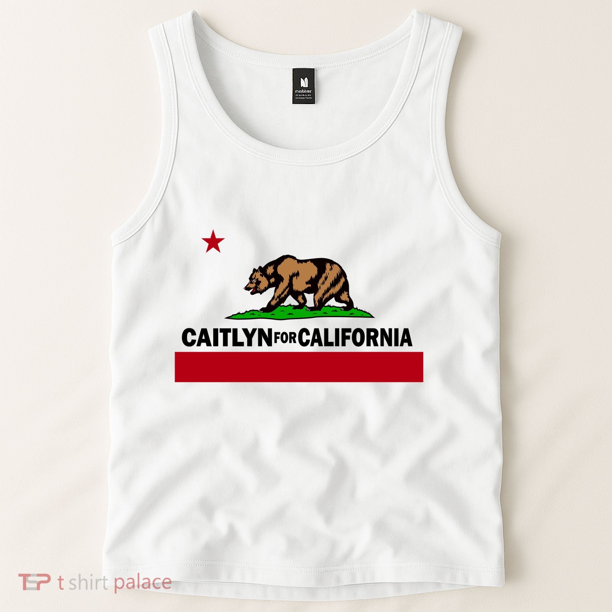 Caitlyn For California Governor Jenner Cali Flag Tank Top