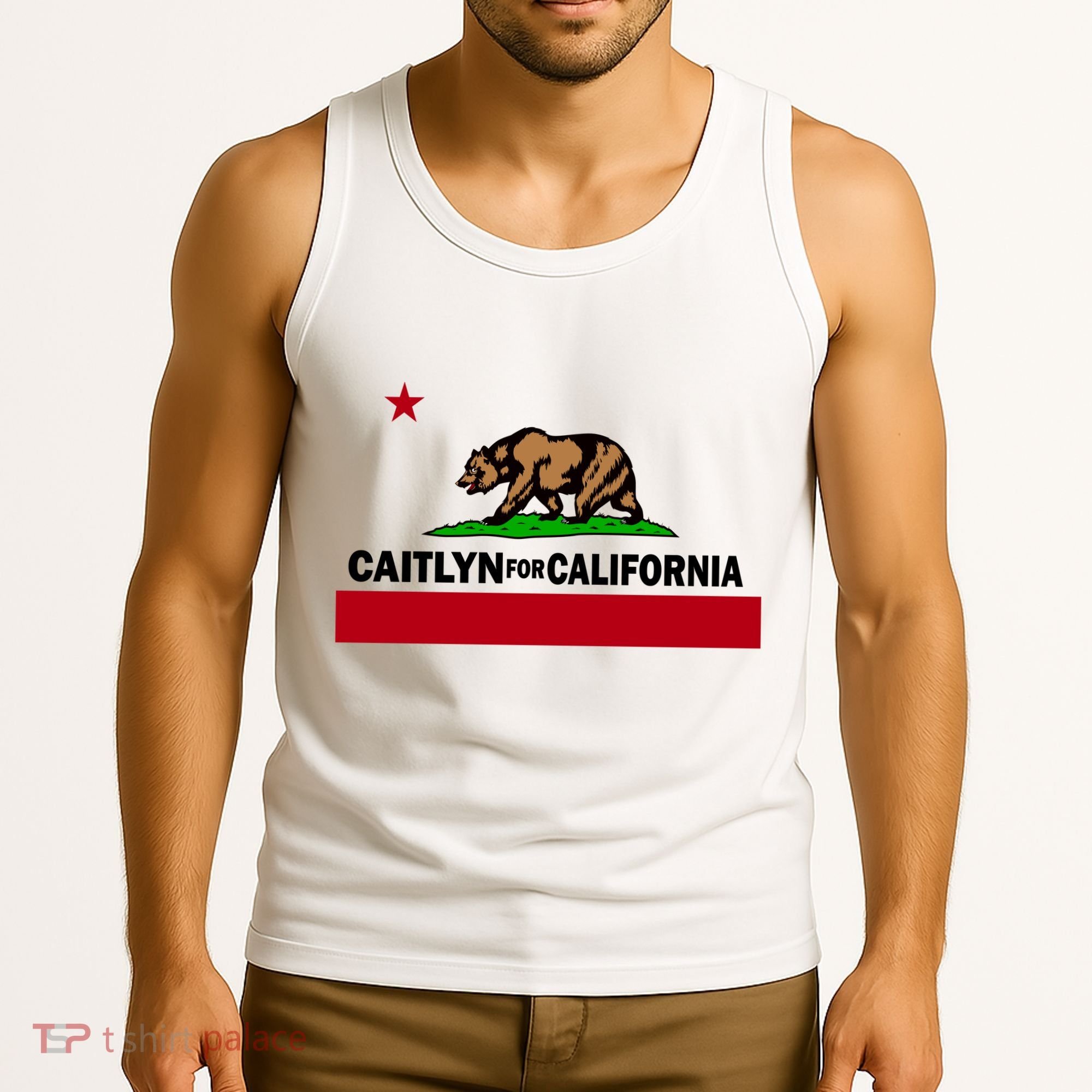 Caitlyn For California Governor Jenner Cali Flag Tank Top
