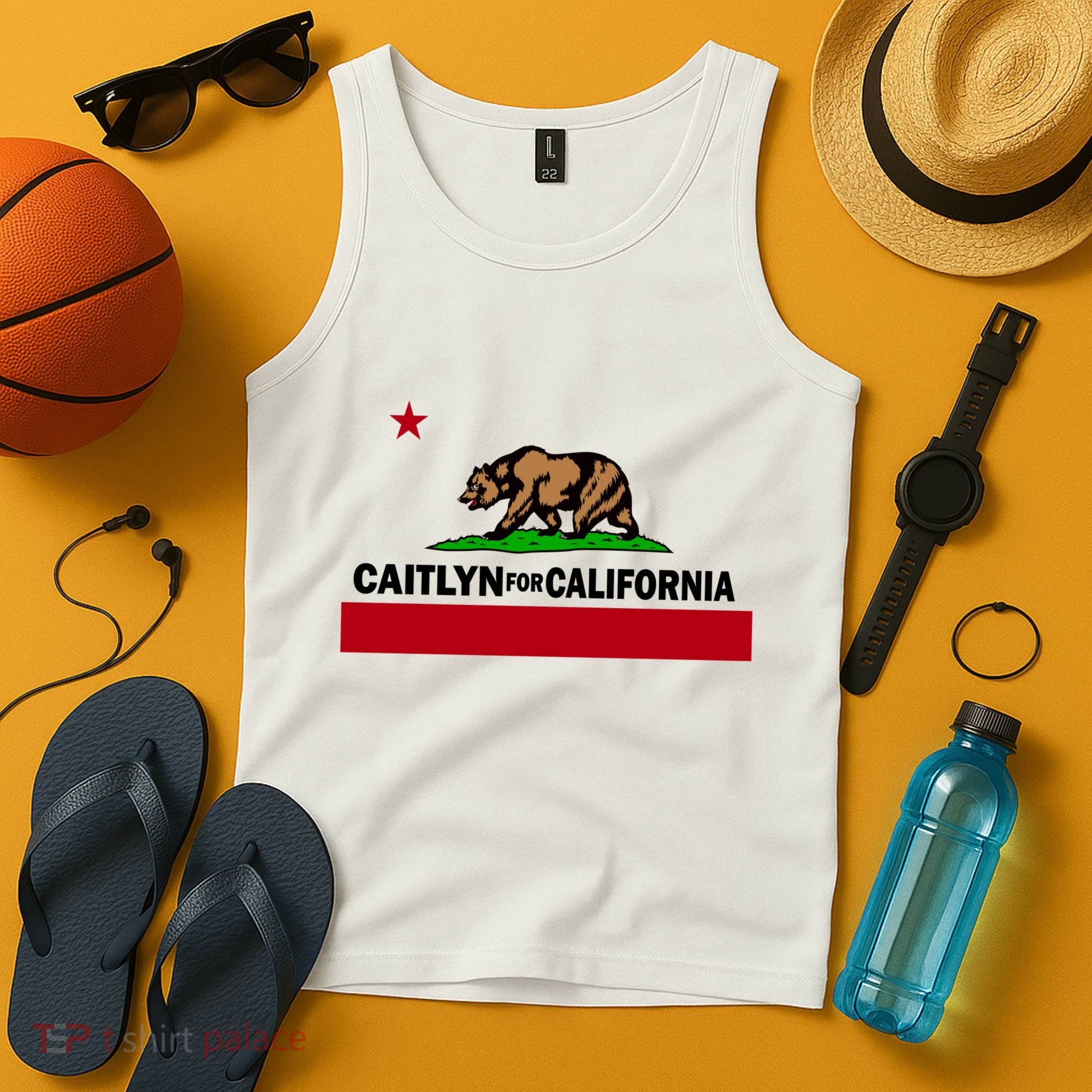 Caitlyn For California Governor Jenner Cali Flag Tank Top