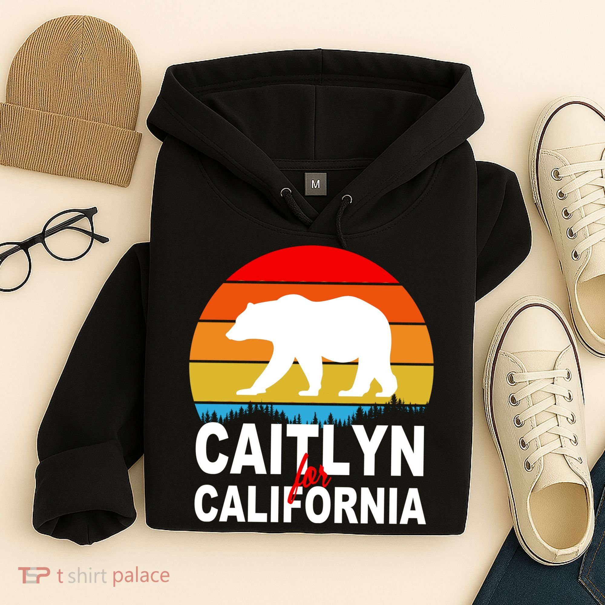 Caitlyn For California Retro Cali Bear Hoodie