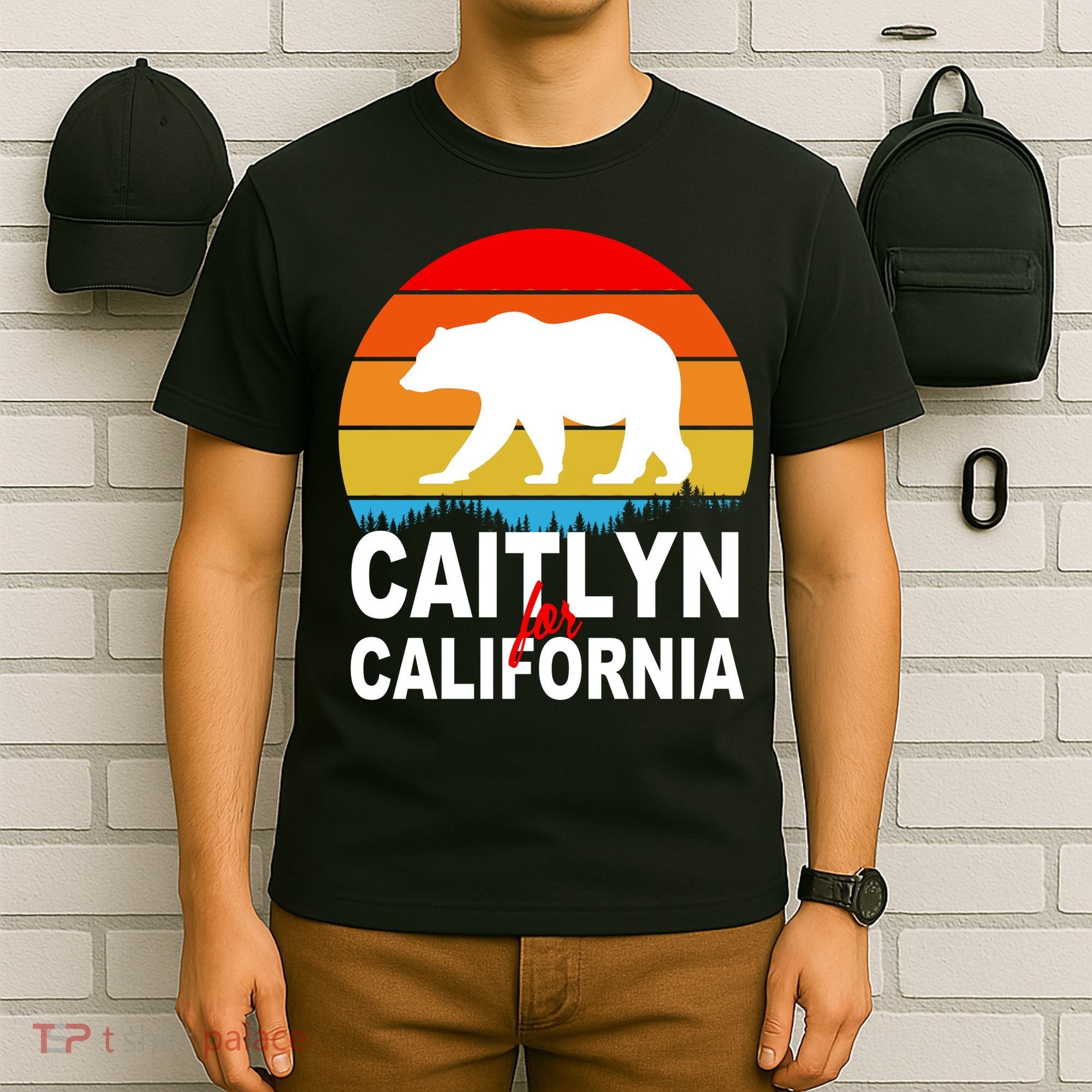 Caitlyn For California Retro Cali Bear T-Shirt