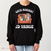 Cats Against Jd Vance Childless Cat Lady Couch Liberal Vote Women's Sweatshirt thumb 0
