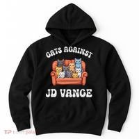 Cats Against Jd Vance Childless Cat Lady Couch Liberal Vote Hoodie thumb 0