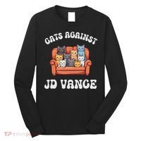 Cats Against Jd Vance Childless Cat Lady Couch Liberal Vote Long Sleeve Shirt thumb 0
