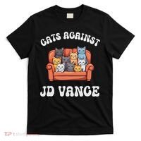 Cats Against Jd Vance Childless Cat Lady Couch Liberal Vote T-Shirt thumb 0