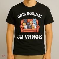 Cats Against Jd Vance Childless Cat Lady Couch Liberal Vote T-Shirt thumb 3