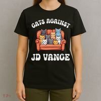 Cats Against Jd Vance Childless Cat Lady Couch Liberal Vote T-Shirt thumb 4