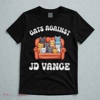 Cats Against Jd Vance Childless Cat Lady Couch Liberal Vote T-Shirt thumb 5