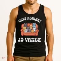 Cats Against Jd Vance Childless Cat Lady Couch Liberal Vote Tank Top thumb 3