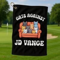 Cats Against Jd Vance Childless Cat Lady Couch Liberal Vote Golf Towel thumb 1