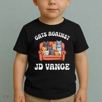 Cats Against Jd Vance Childless Cat Lady Couch Liberal Vote Toddler T-Shirt thumb 2