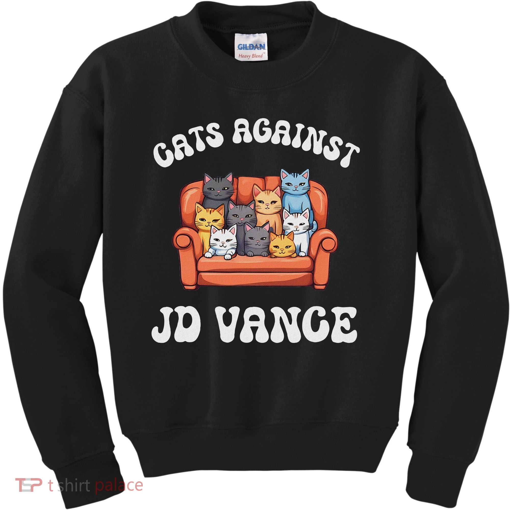 Cats Against Jd Vance Childless Cat Lady Couch Liberal Vote Kids Sweatshirt