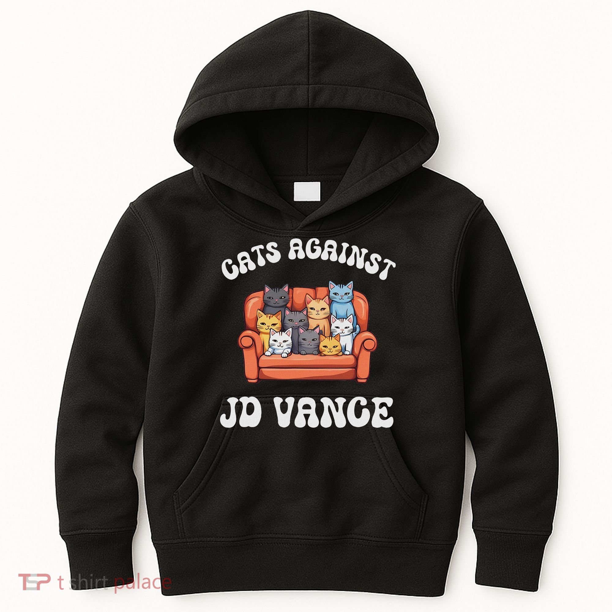 Cats Against Jd Vance Childless Cat Lady Couch Liberal Vote Kids Hoodie