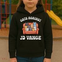 Cats Against Jd Vance Childless Cat Lady Couch Liberal Vote Kids Hoodie thumb 3