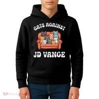Cats Against Jd Vance Childless Cat Lady Couch Liberal Vote Kids Hoodie thumb 4