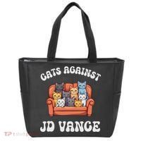 Cats Against Jd Vance Childless Cat Lady Couch Liberal Vote Tote Bag thumb 0
