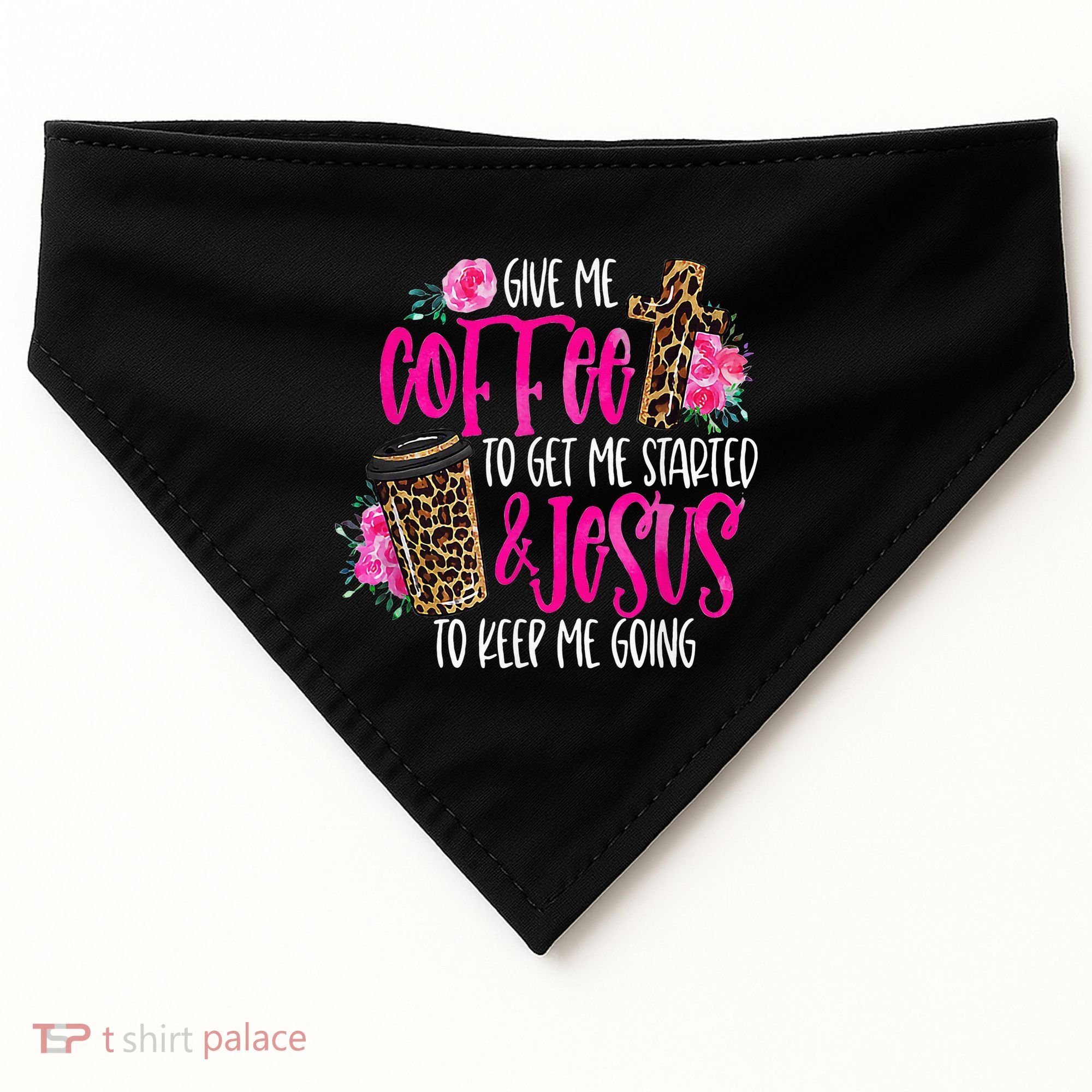 Coffee And Jesus Misses Plus Size Teacher USA-Made Doggie Bandana